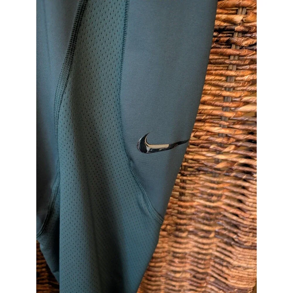Nike Pro Hypercool Compression Leggings Small Teal Crop Pants 889651 Training